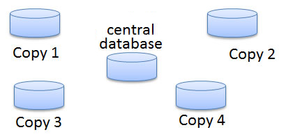 Local copy of a distributed database