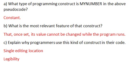 GCSE Computer Science Variables tasks