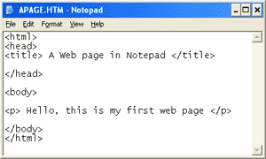 Making a Web page using Notepad